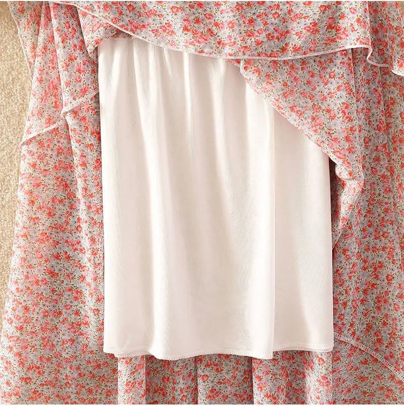 Floral Chiffon Long Skirt for Girls