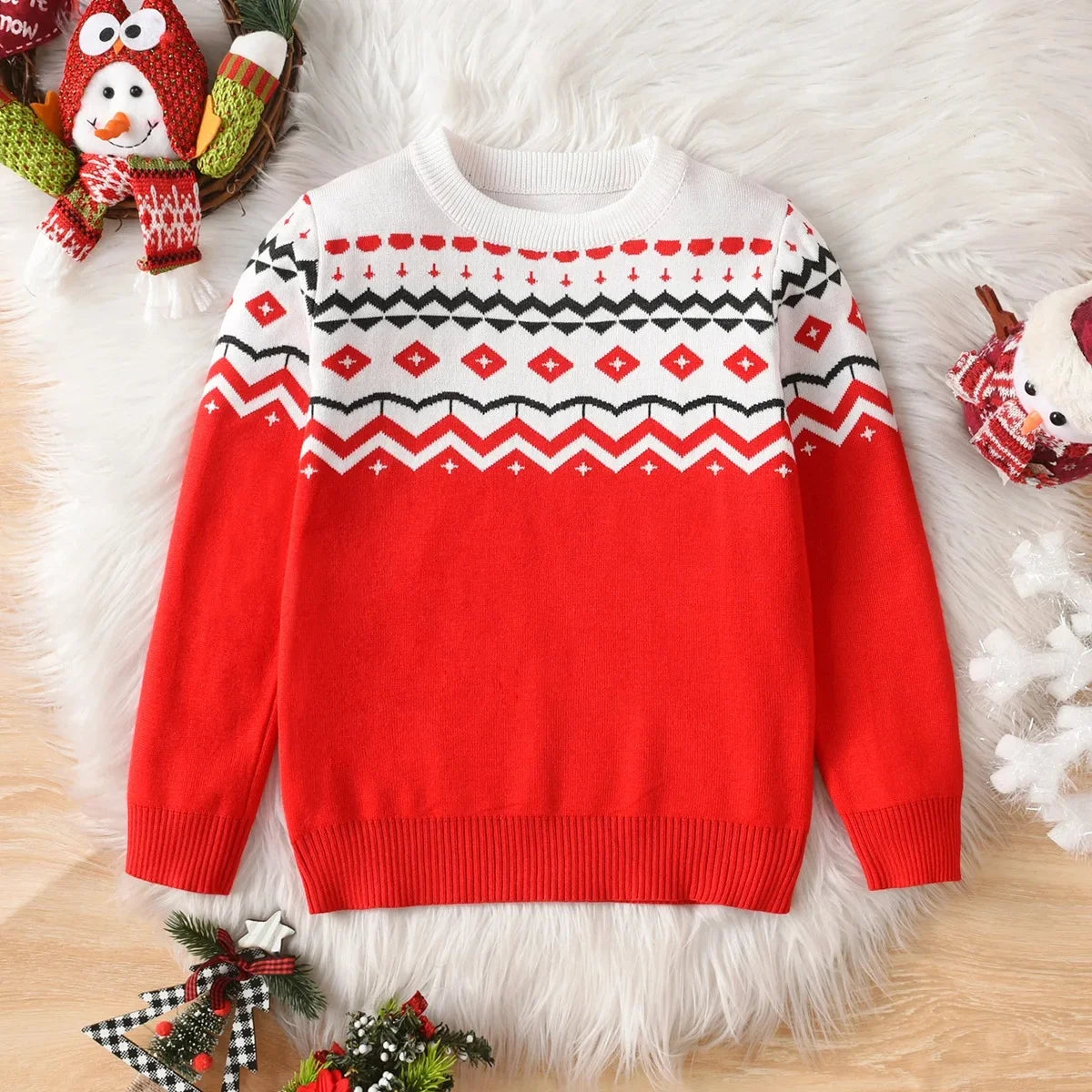 Children's Knit Sweater – Warm Winter Base Layer for Boys, Cozy Autumn/Winter Kids Clothing