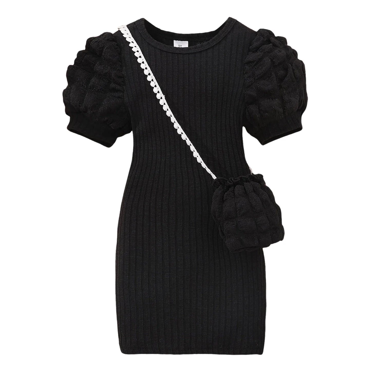 Midi Dress for Girls – Summer Short Sleeve Bodycon Party Dress for Kids, Sizes 3-8 Years