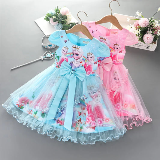 Summer Elsa & Anna Princess Dress for Girls