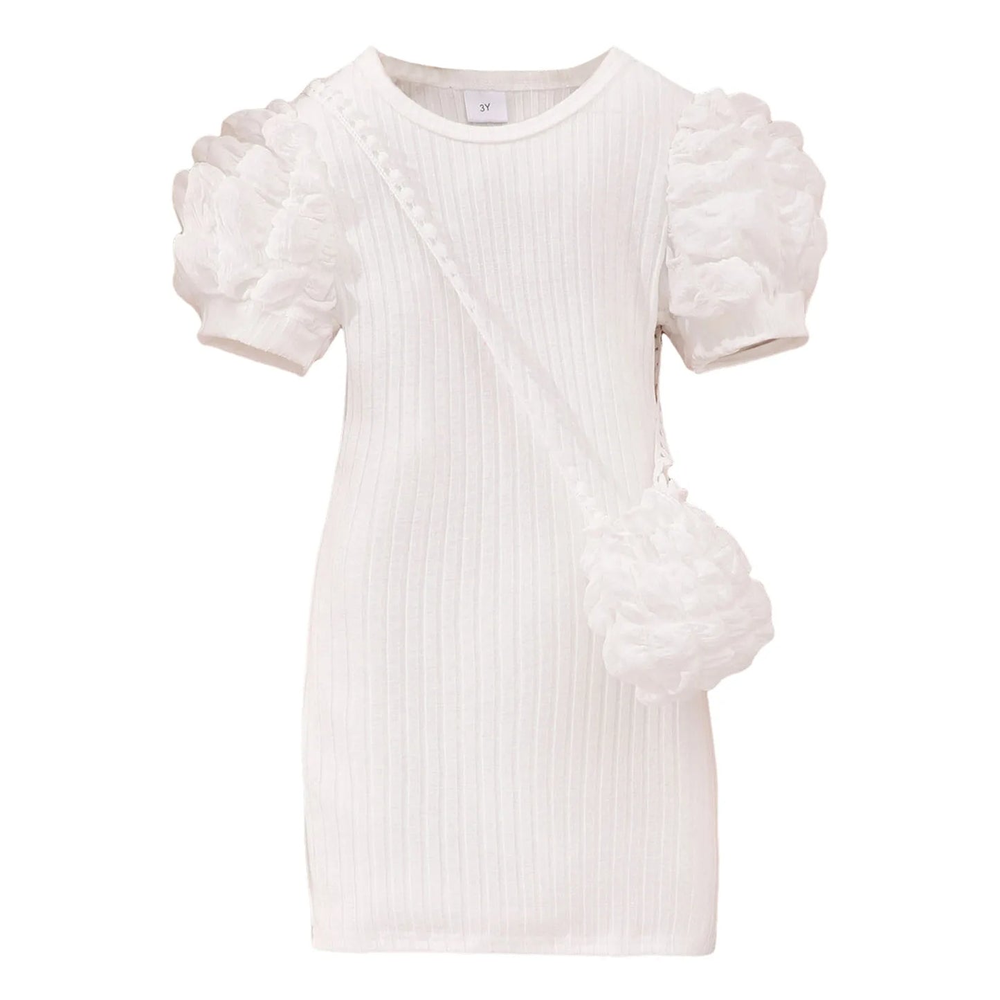 Midi Dress for Girls – Summer Short Sleeve Bodycon Party Dress for Kids, Sizes 3-8 Years