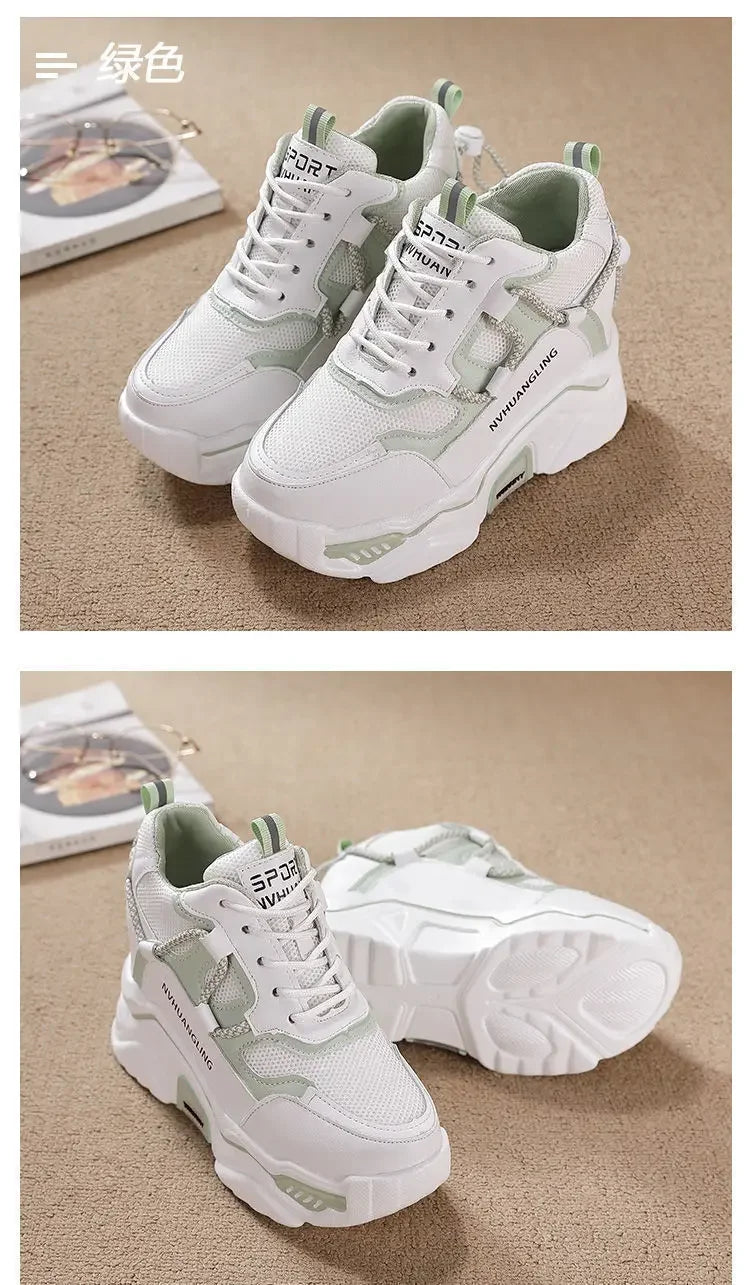 Women's Breathable Platform Sneakers - Summer Comfort