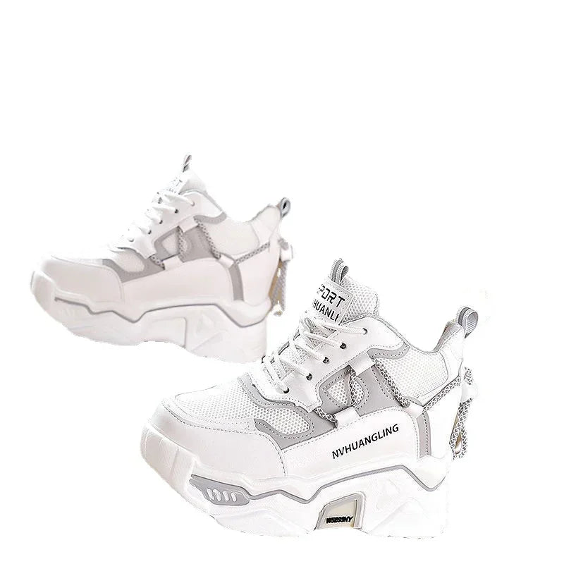 Women's Breathable Platform Sneakers - Summer Comfort