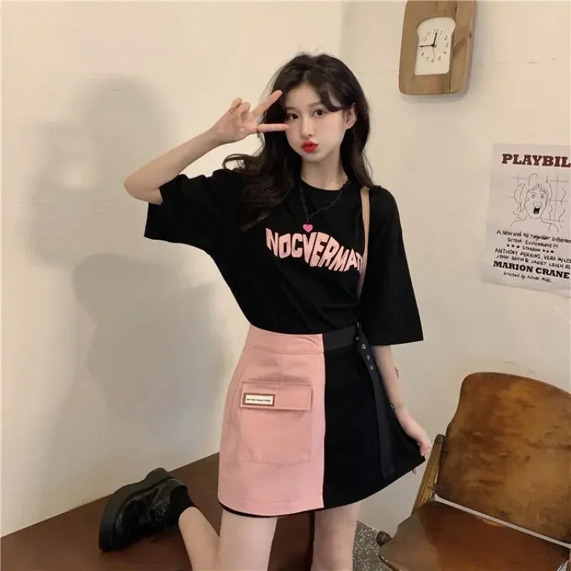 Summer Casual Dress Set for Teens (15-18Y) - O-Neck T-Shirt Dress