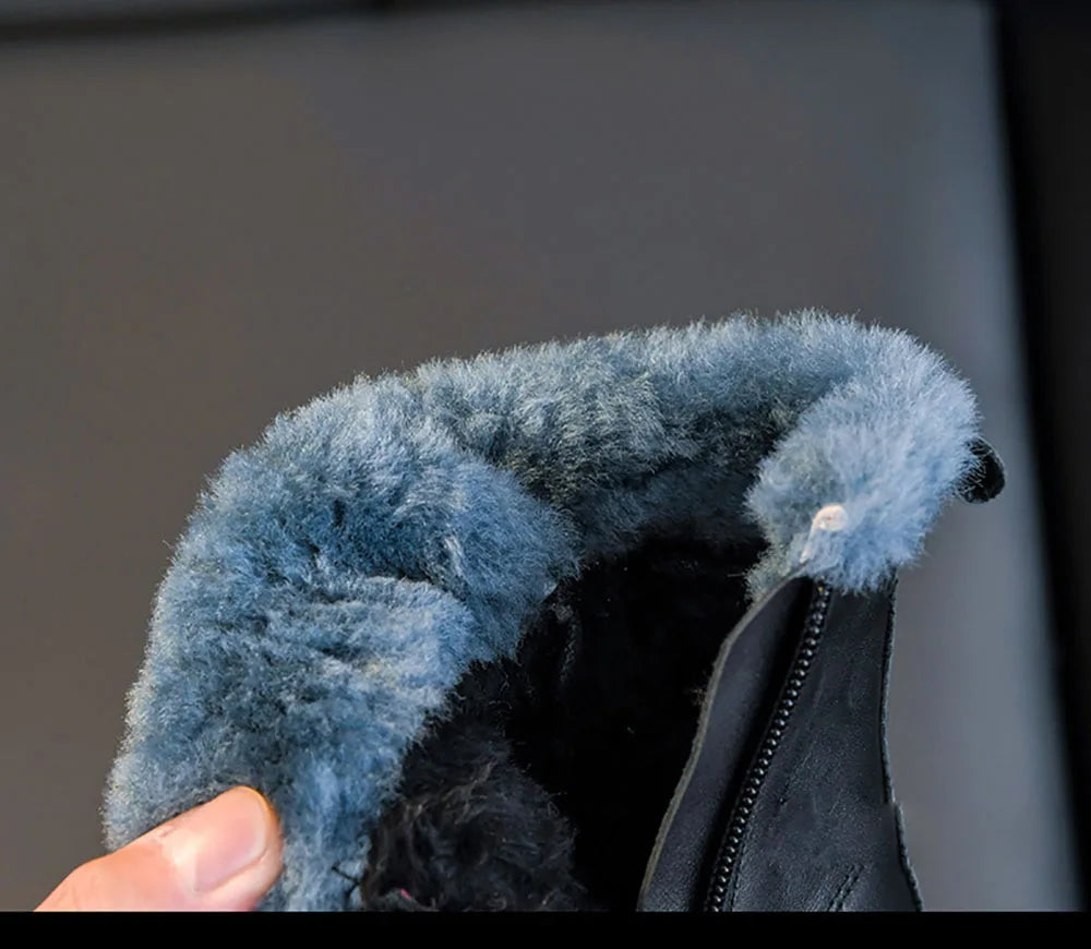 Girls' Korean Winter Fashion Boots: Warm, Faux Fur, Anti-Slip