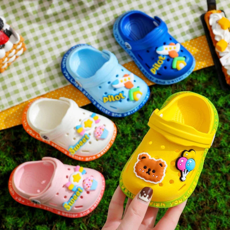 Summer Kids' Sandals: Cartoon DIY Design Anti-Skid Shoes