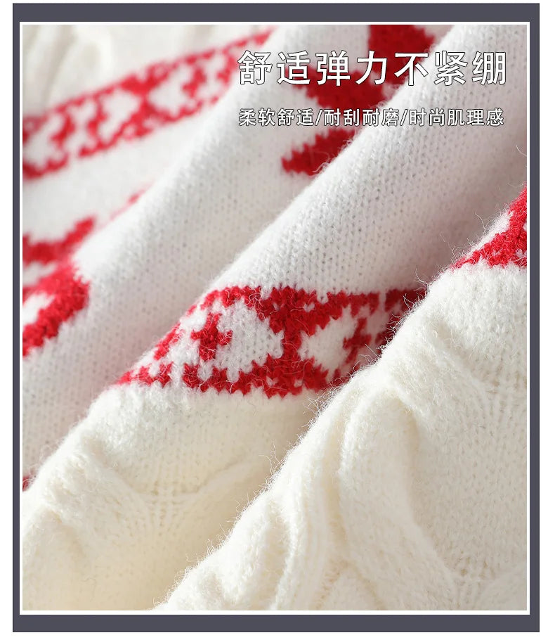 Men's Luxury Cashmere Christmas Sweater – Thick, Warm Deer Print