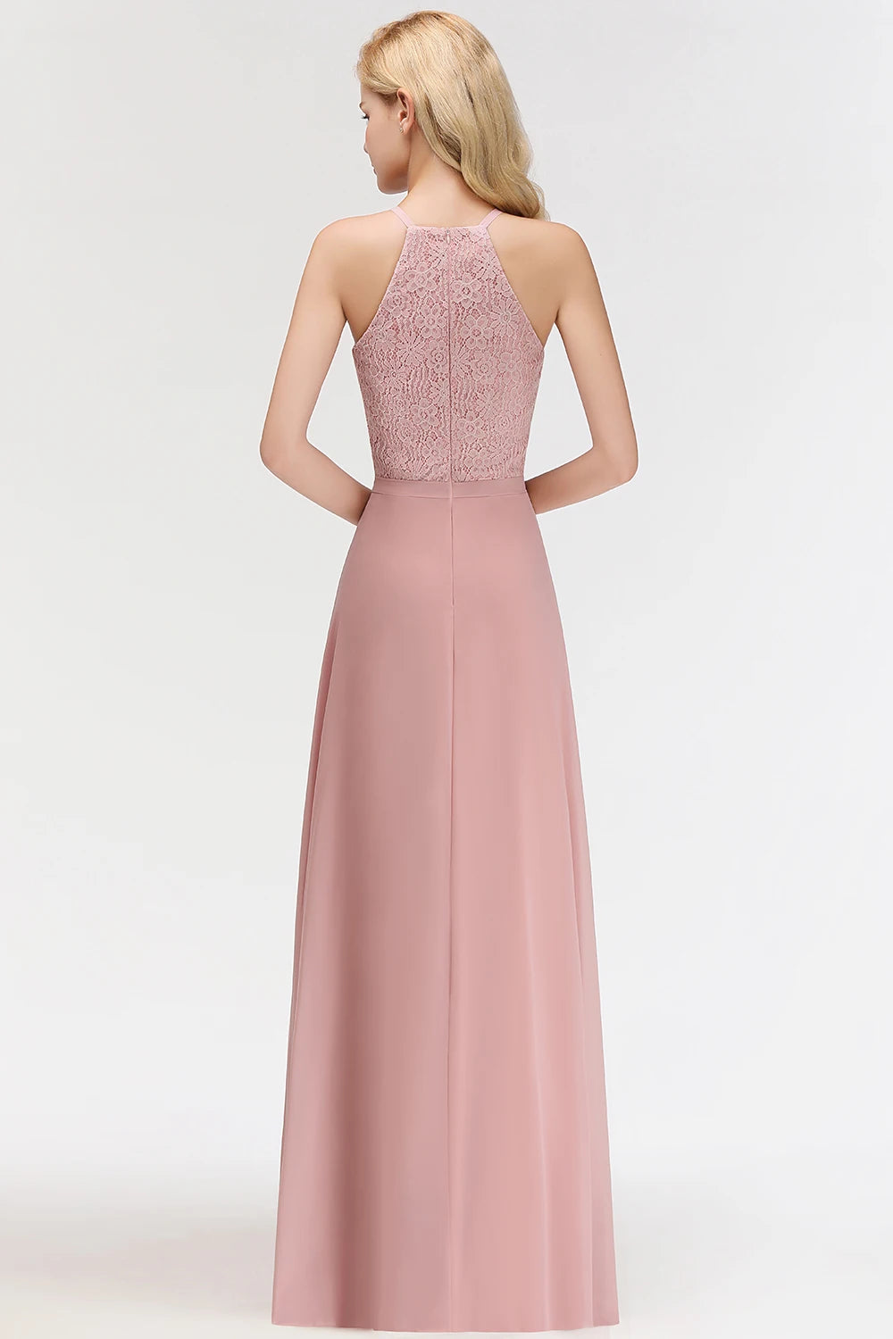 Floral Lace Sleeveless Bridesmaid Dress