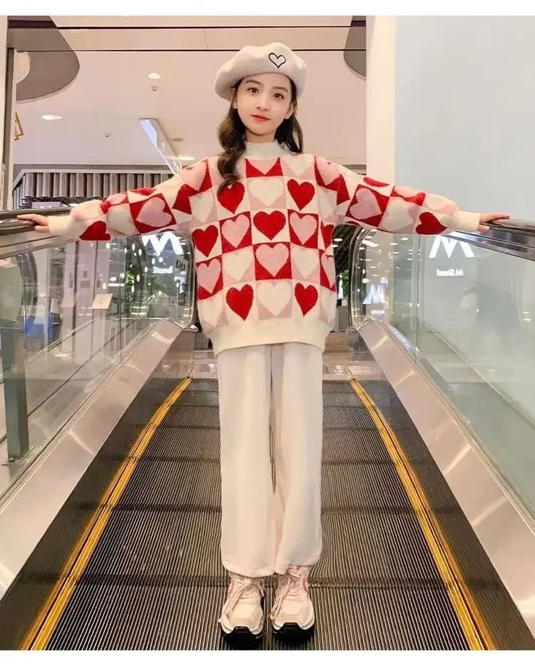 Autumn/Winter Girls' Thickened Knitted Sweater - Christmas Edition