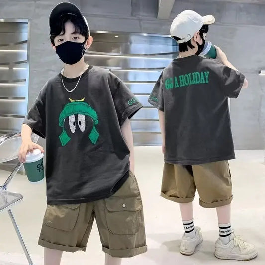 Boys' Summer Cotton T-Shirt & Shorts Set – Japan High Street Fashion