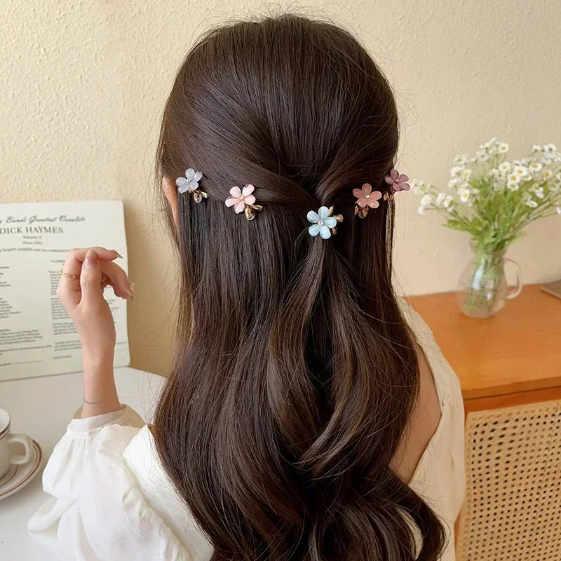 Cute Mini Flower Hair Clips - Colorful Opal Barrettes for Girls (1/10pcs)