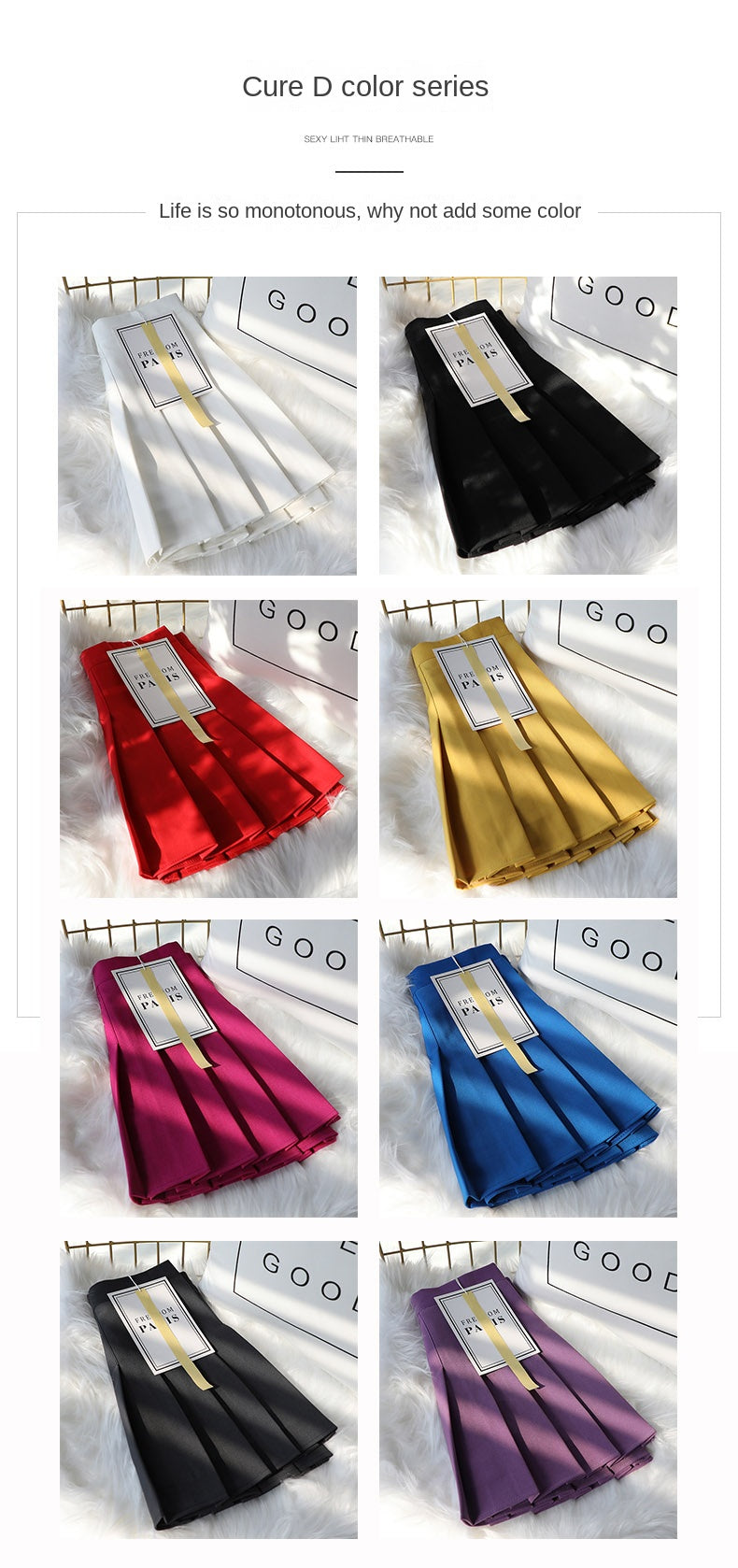 Korean High-Waisted Pleated A-Line Skirt