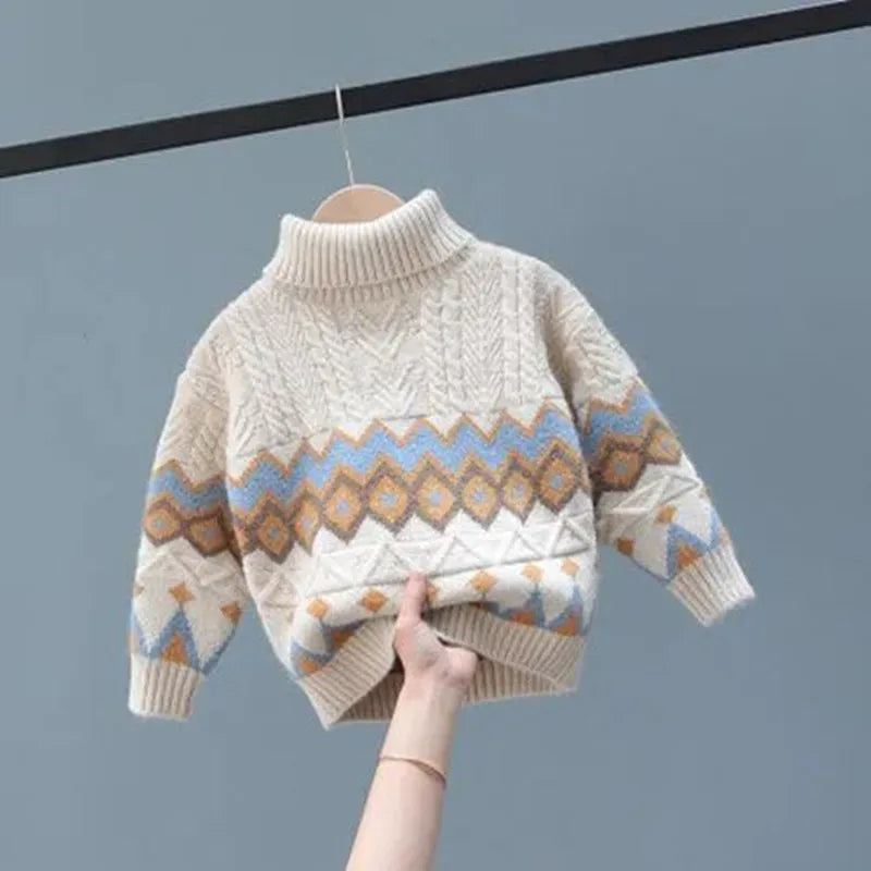 Boys' Turtleneck Sweater – Christmas Toddler Pullover for Autumn/Winter
