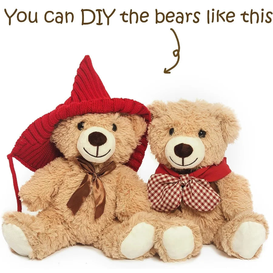 5pcs 13.5in Stuffed Bears – Plush Toys for Kids, Girlfriend, Christmas, Valentine’s, or Birthday Gifts