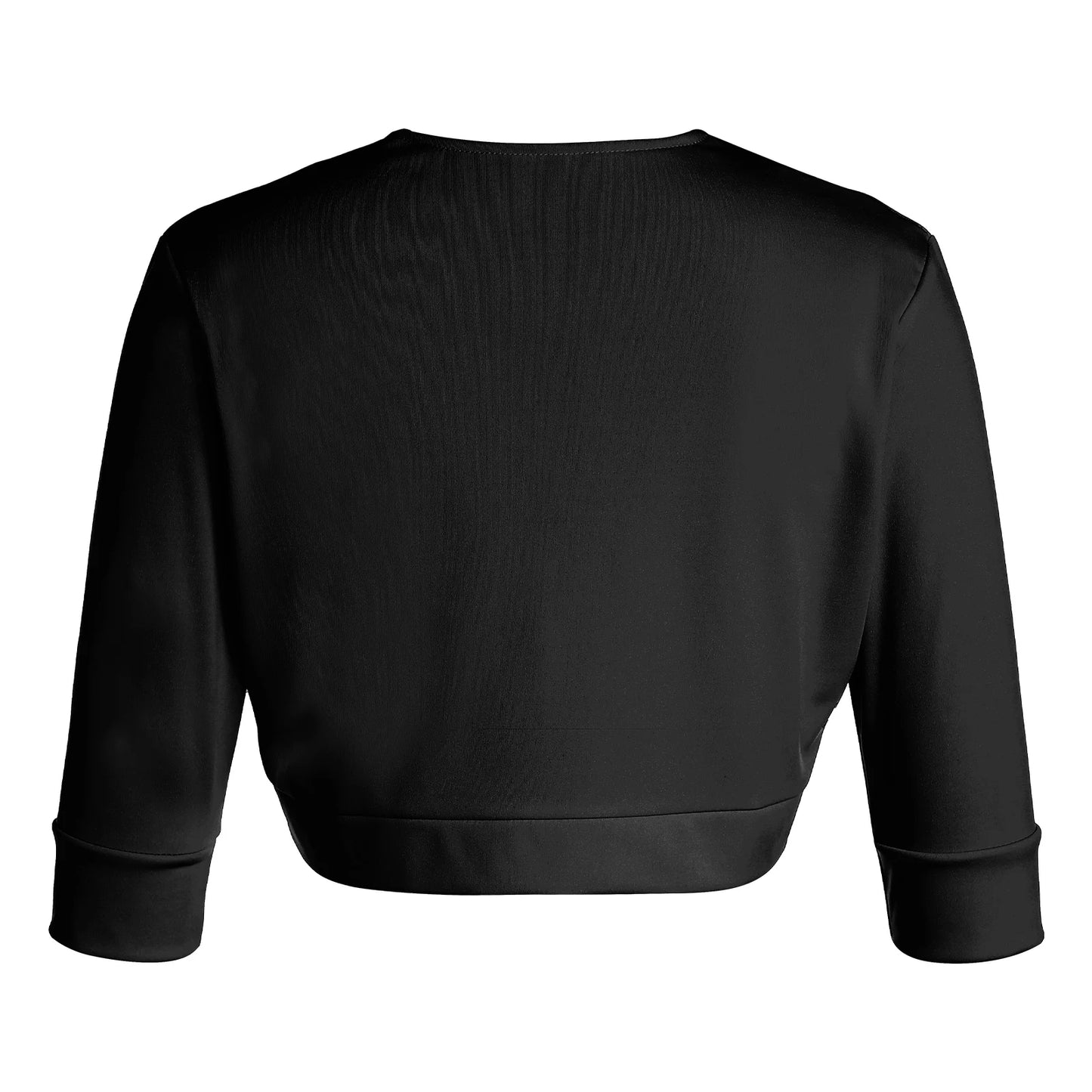 Cropped Cardigan Coat for Women – Solid Color Street Style
