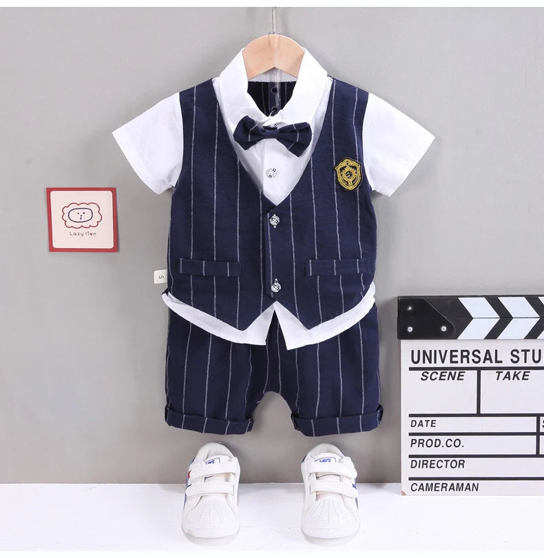Baby Boys Formal Set – Shirt + Shorts for Summer.