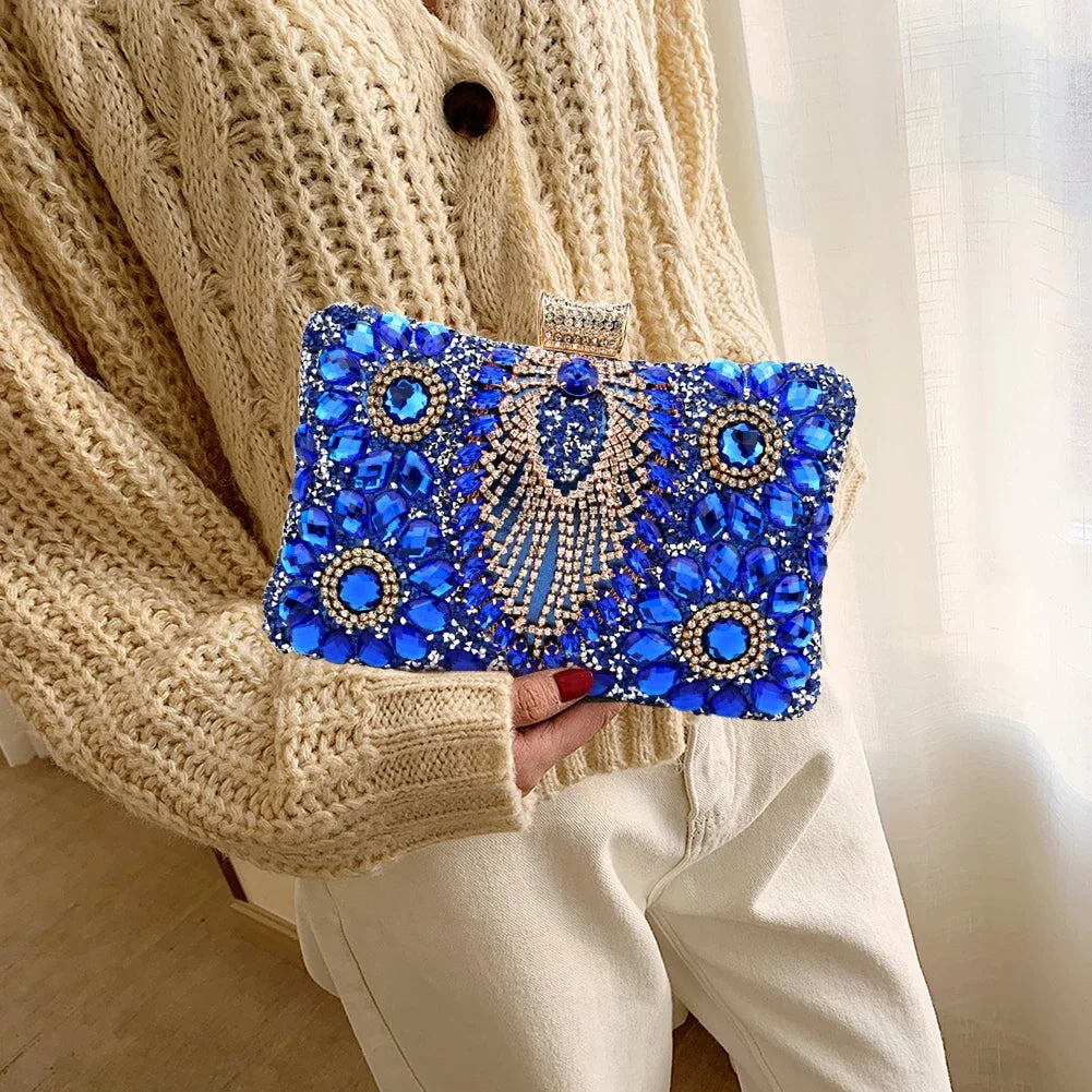 Women’s Rhinestone Evening Clutch – Luxury Diamond Glitter Bag for Parties