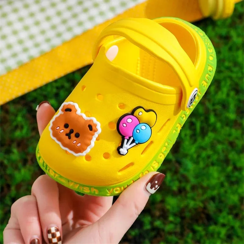 Summer Kids' Sandals: Cartoon DIY Design Anti-Skid Shoes