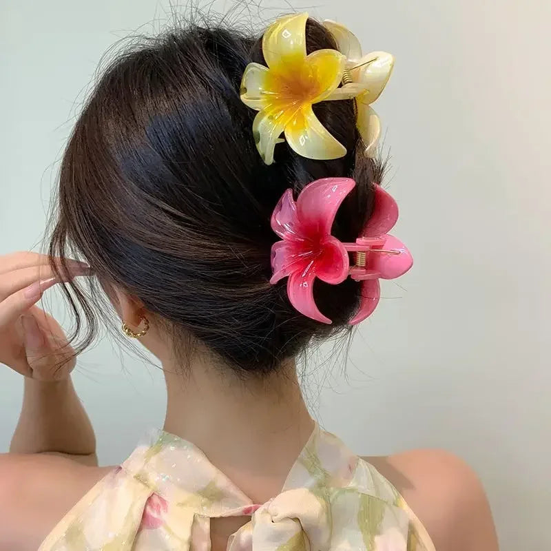 Bohemian Beach Lily Flower Hair Claw Clip