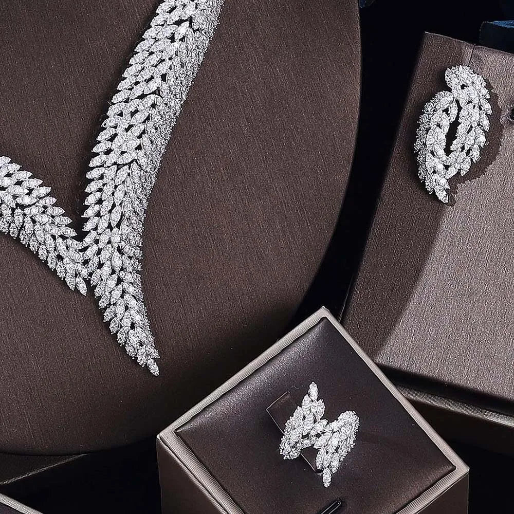 Hot Selling Cubic Zirconia Bridal Wedding Jewelry Set Bridal 4-piece