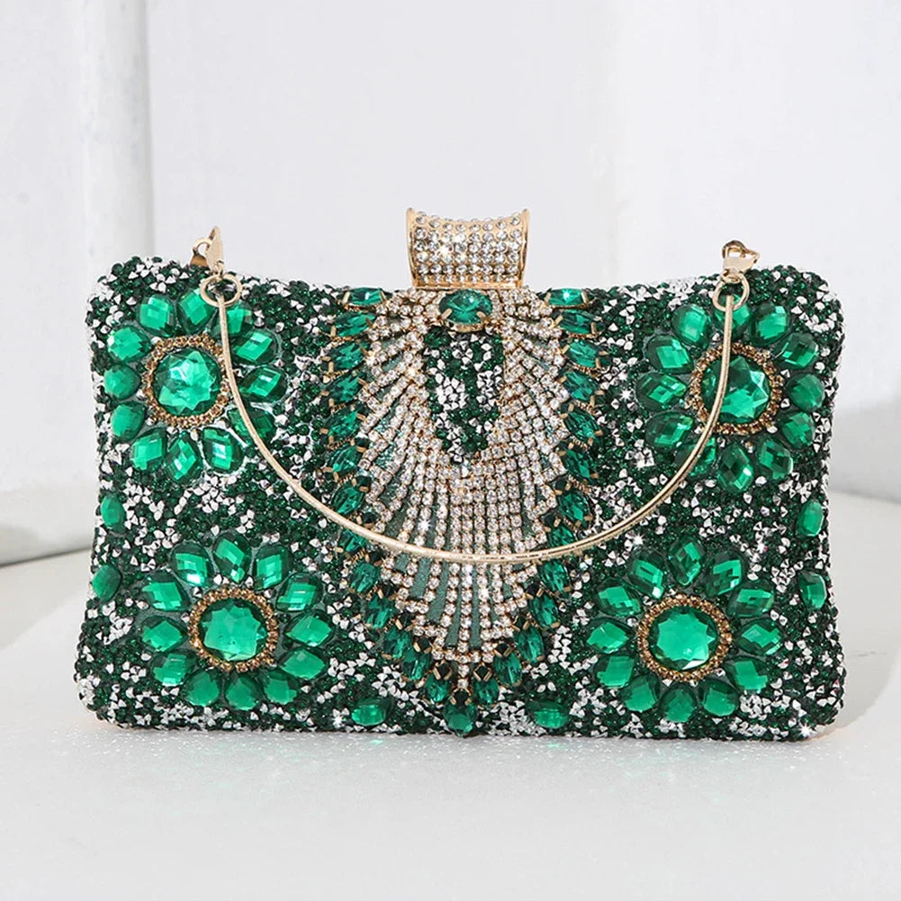 Women’s Rhinestone Evening Clutch – Luxury Diamond Glitter Bag for Parties