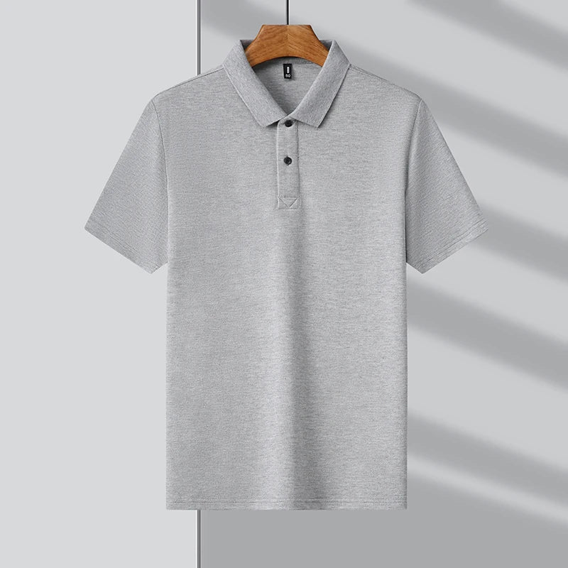 Top Grade 100% Cotton Men's Designer Polo - Summer Solid Short Sleeve