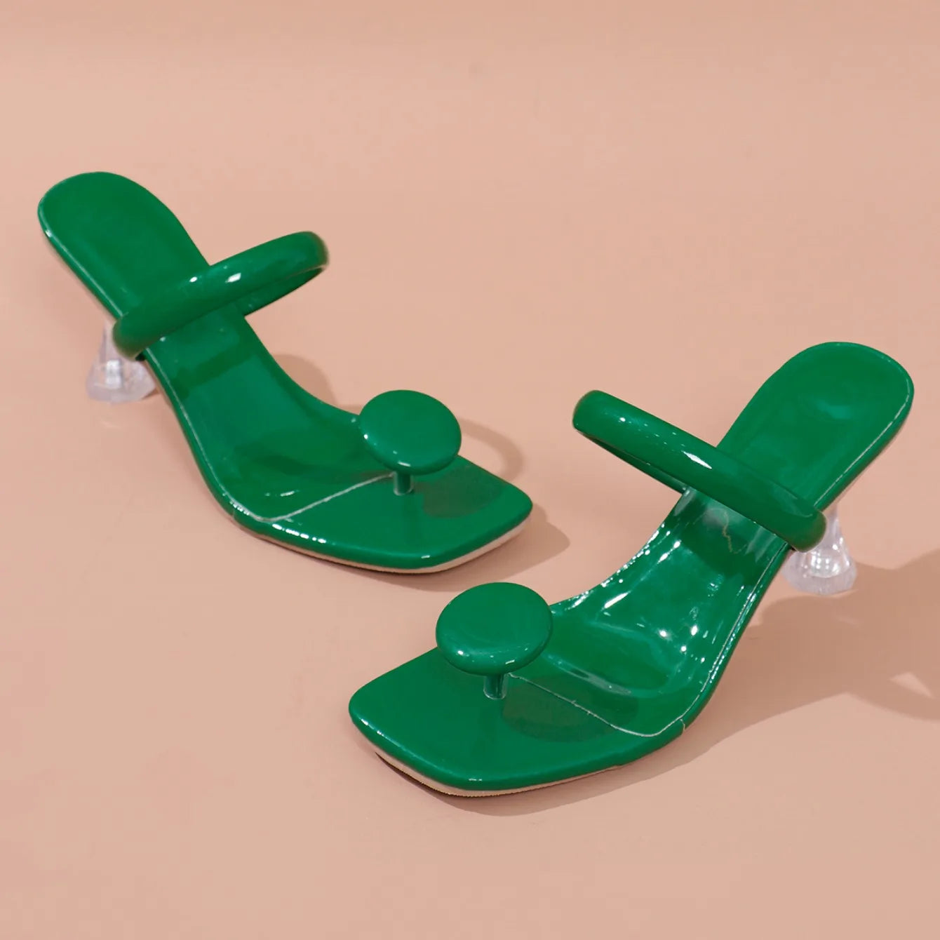 Narrow Band Platform Sandals - Women’s High Heels with Ankle Strap, Party Shoes