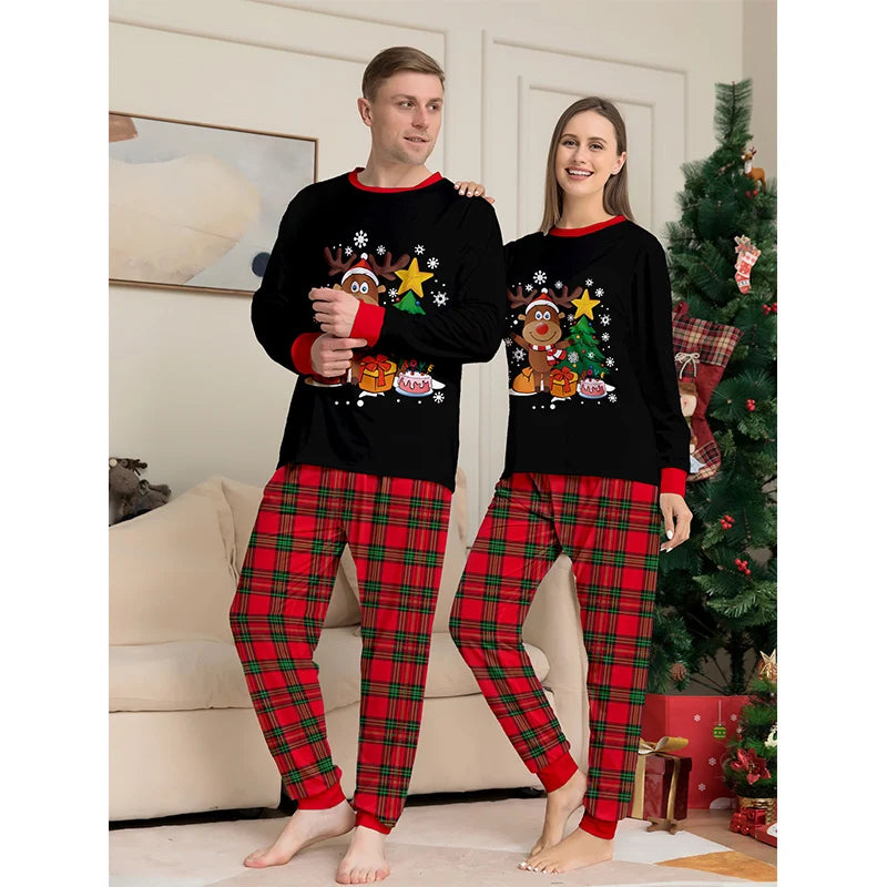 Christmas Family Matching Pajamas – Adults, Kids, Baby Rompers, Casual Sleepwear Set