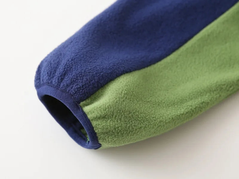 Autumn Winter Baby Boy Fleece Jacket – Letter Sticker & Zipper Coat