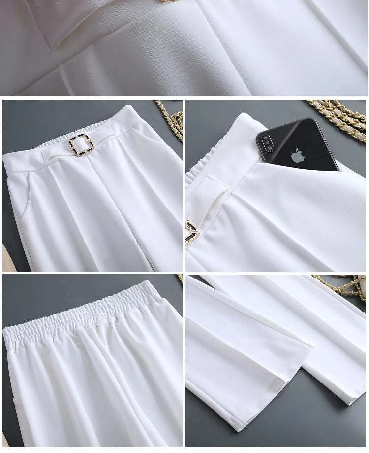 Khaki High-Waist Ice Silk Wide-Leg Trousers - Summer Design, Elegant Elastic Waist Baggy Pants for Women