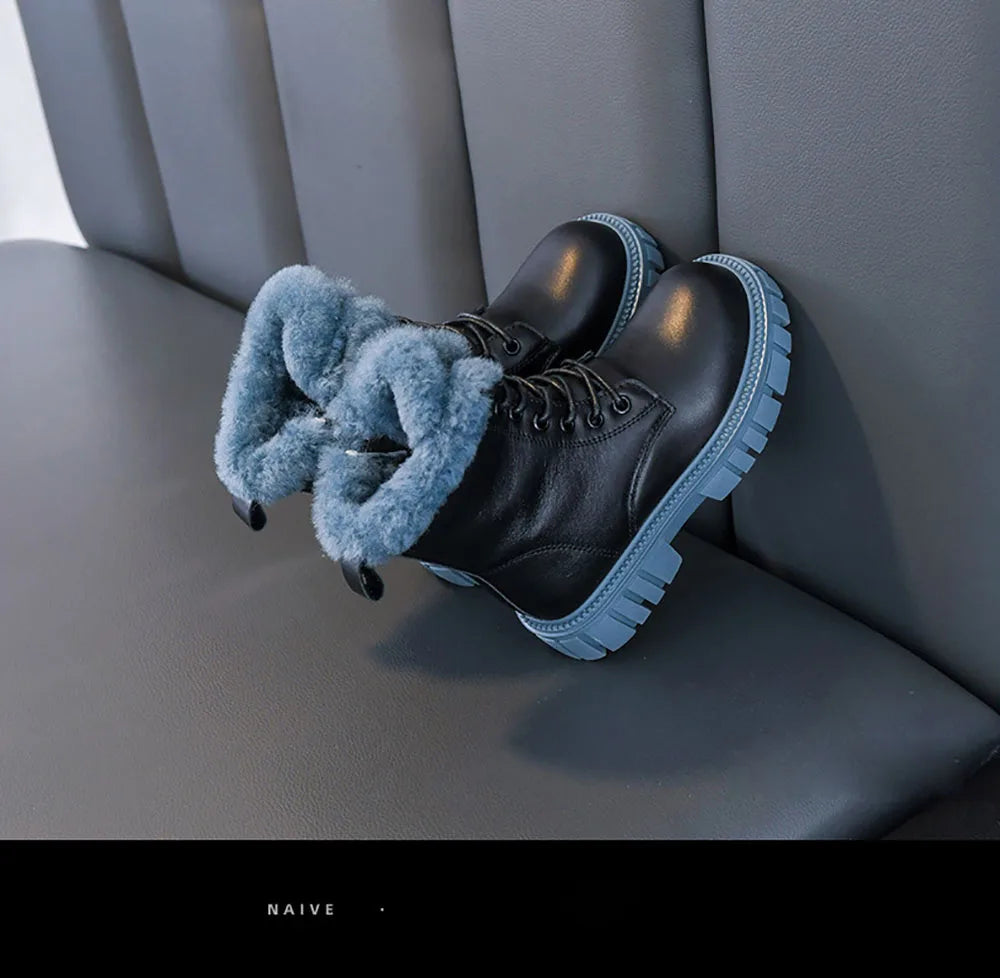 Girls' Korean Winter Fashion Boots: Warm, Faux Fur, Anti-Slip
