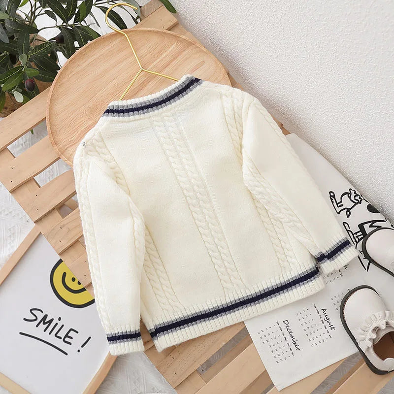 Autumn Winter Children's Sweater – 0-5 Years Kids Bear Cartoon Pullover Wool Knit Jumper