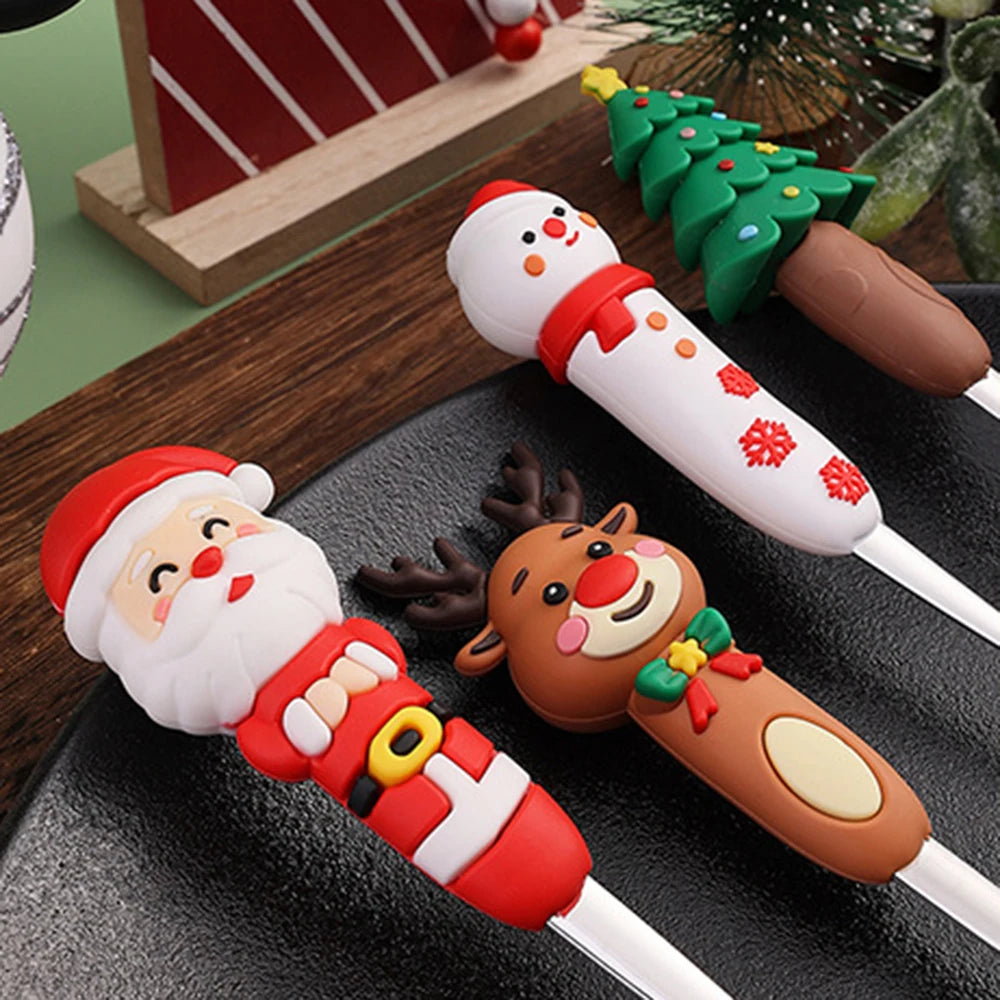 2/4Pcs Christmas Stainless Steel Dinnerware Set – Luxury Gift Box, Santa Cutlery