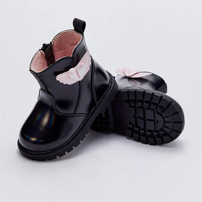 Dave Bella Kids' Black Fashion Boots with Wings