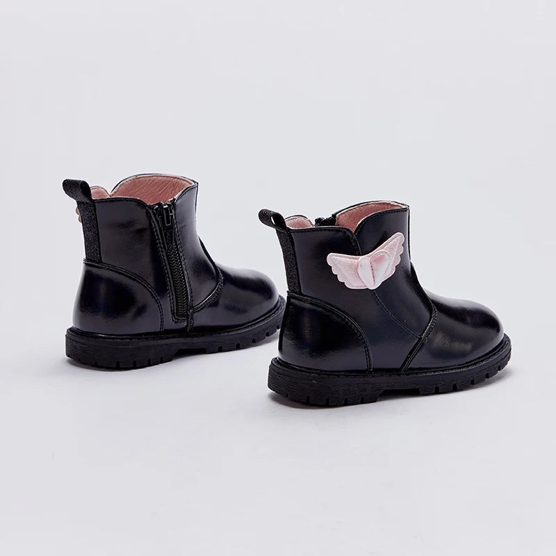 Dave Bella Kids' Black Fashion Boots with Wings