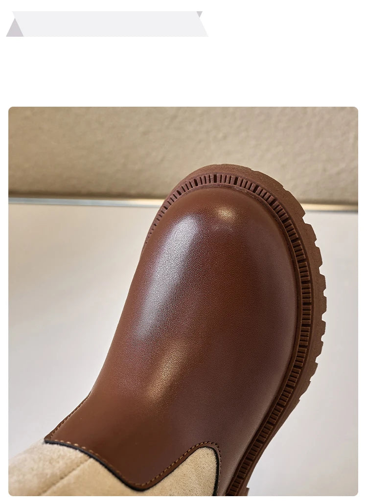 Girls' British Style High-Top Boots - Autumn Winter Fashion & Outdoor Princess Shoes