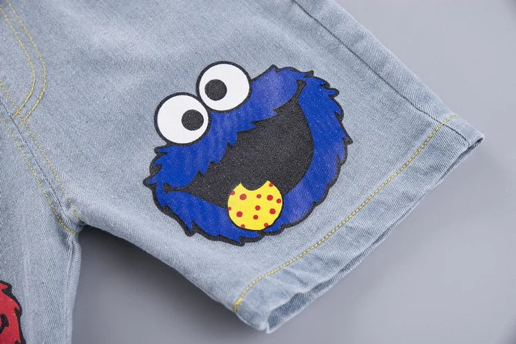 Summer Cotton 2-Piece Baby Outfit: Tee & Denim Shorts