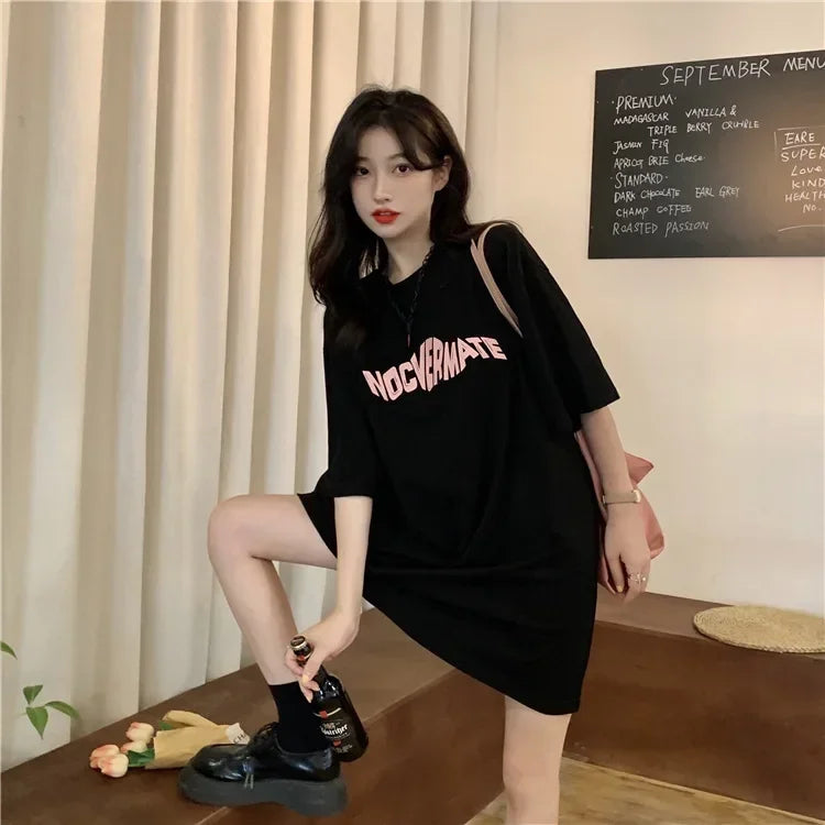 Summer Casual Dress Set for Teens (15-18Y) - O-Neck T-Shirt Dress