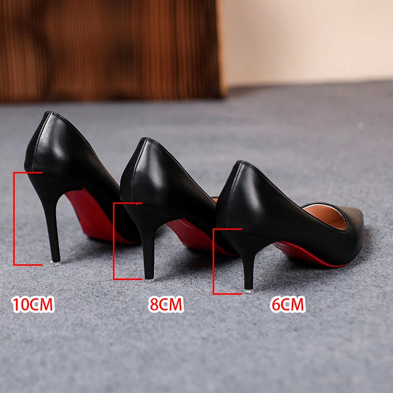 Classic Black Stiletto Heels - Patent Leather High Heels for Women