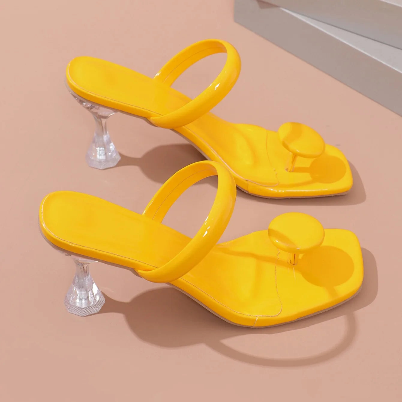 Narrow Band Platform Sandals - Women’s High Heels with Ankle Strap, Party Shoes