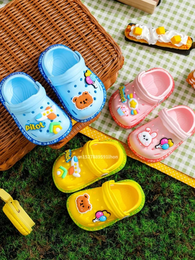 Summer Kids' Sandals: Cartoon DIY Design Anti-Skid Shoes