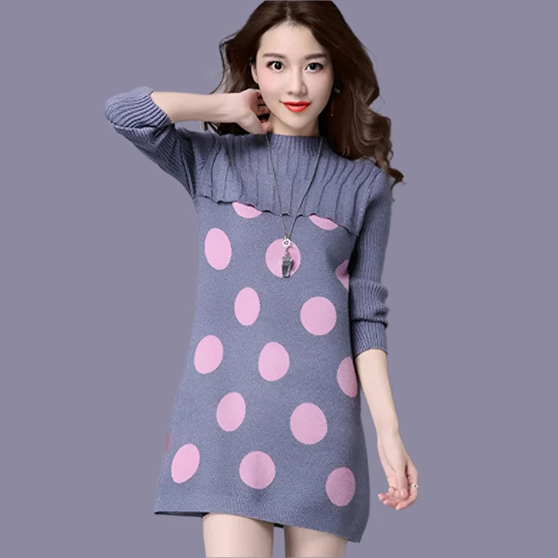 Women's Plaid Office Lady Dress – Autumn/Winter Loose-Fitting O-Neck