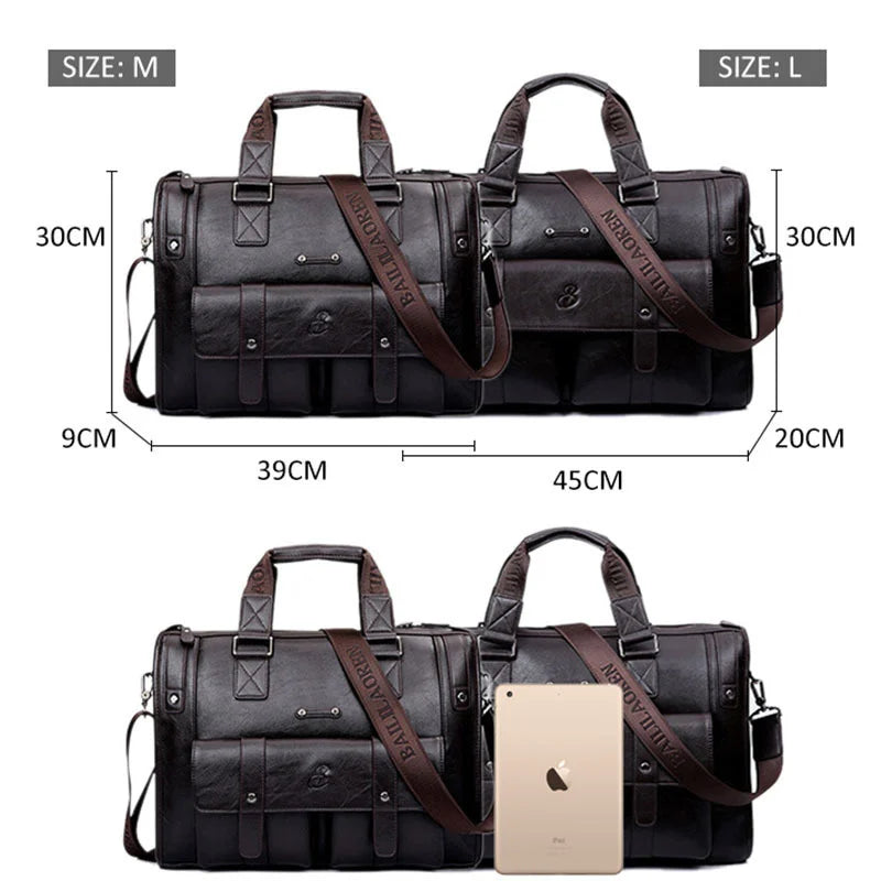 Large Capacity Men Leather Brown Briefcase Computer Bags Male Laptop Bag