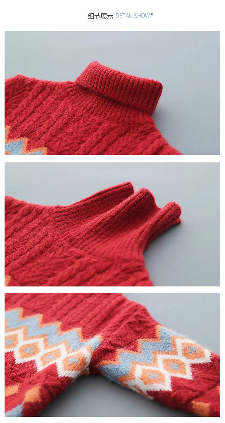 Boys' Turtleneck Sweater – Christmas Toddler Pullover for Autumn/Winter