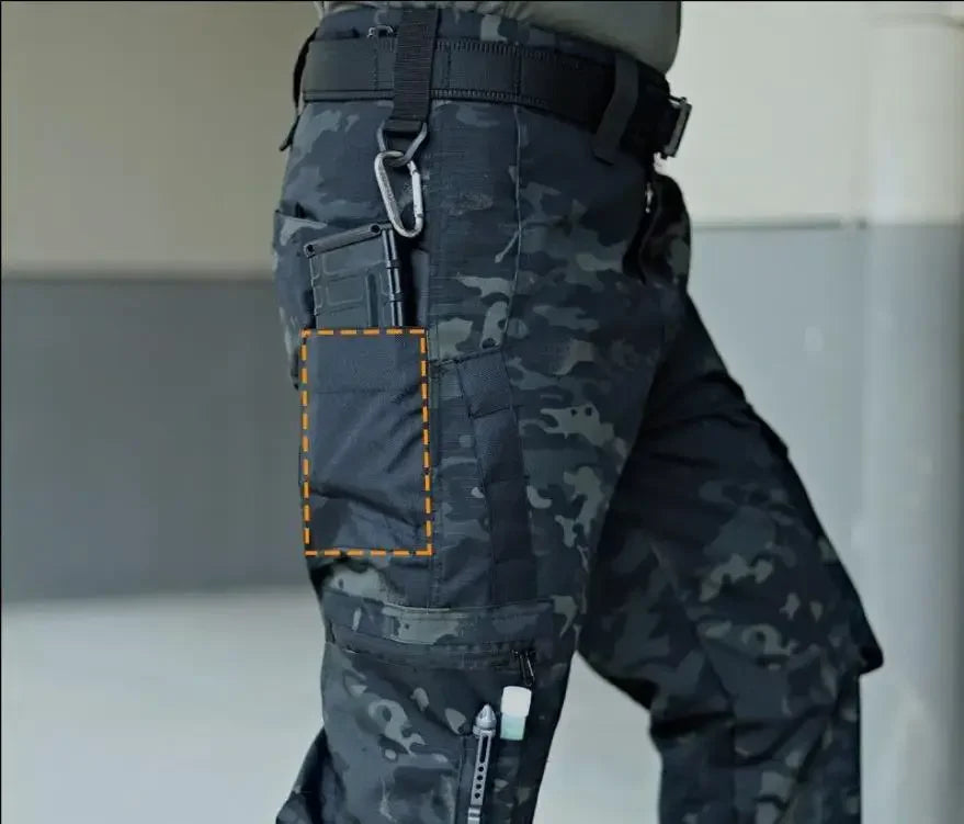 Tactical Waterproof Combat Pants - Men's Multi-Pocket Wear-Resistant Outdoor Cargo Trousers
