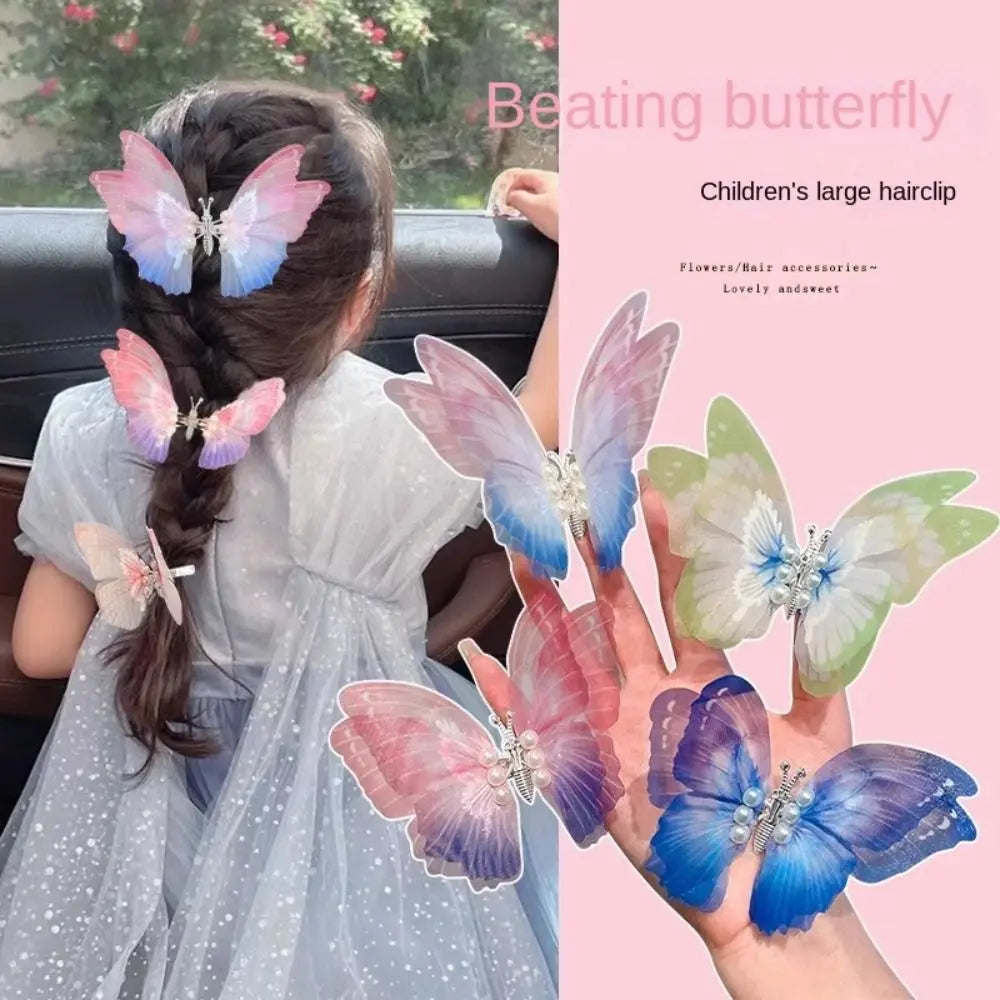 Moving Wings Butterfly Hair Clip - Cute Princess Hairpin for Kids