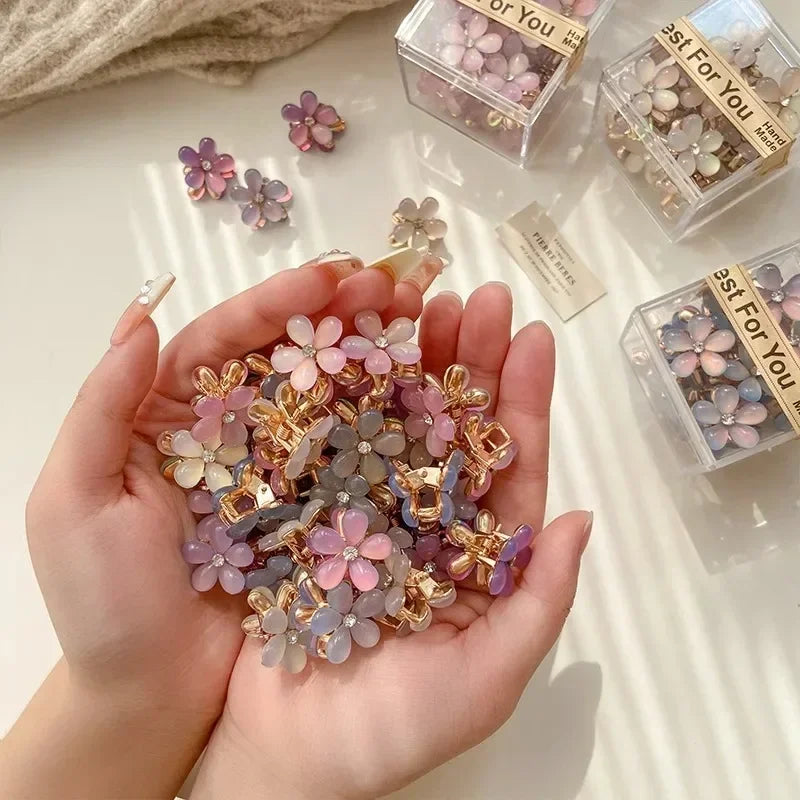 Cute Mini Flower Hair Clips - Colorful Opal Barrettes for Girls (1/10pcs)