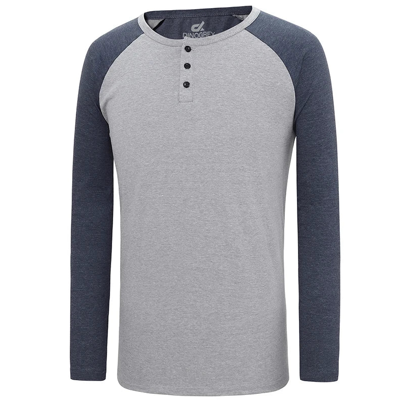 Spring Long Sleeves Sports T Shirt Men Henry Collar