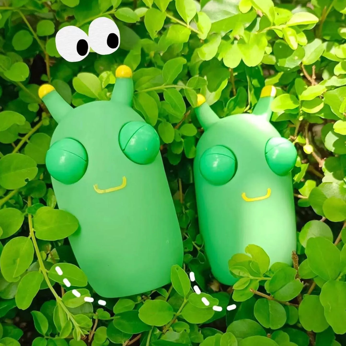 Green Eye Caterpillar Squeeze Toy – Funny Stress Relief Pinch Toy for Adults and Kids