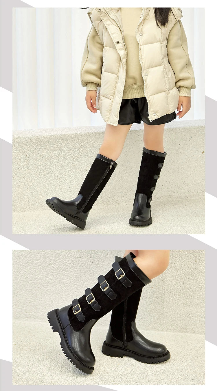 Girls' British Style High-Top Boots - Autumn Winter Fashion & Outdoor Princess Shoes